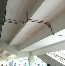 体育场看台底面抢修粉刷竣工效果